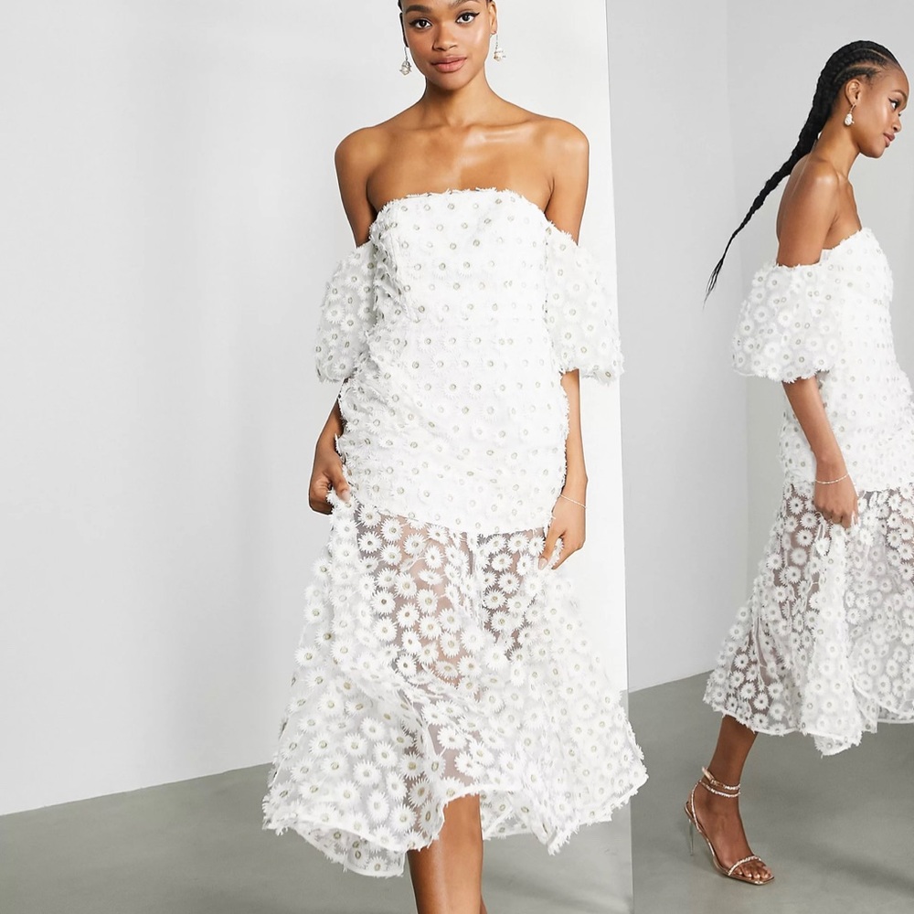 Size 14 embroidered floral dress by ASOS